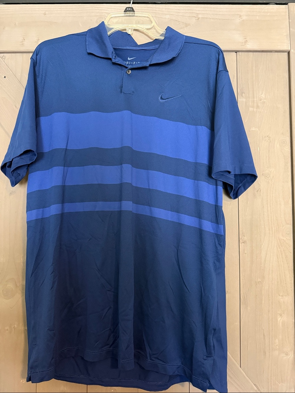Nike Blue Striped Performance Polo